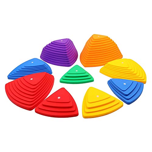 Houseables Balance Stepping Stones, Set of 9, Plastic, Multicolor,...