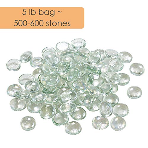 Houseables Glass Stone, Clear Marbles, Pebbles for Vases, 5 LB, 50...