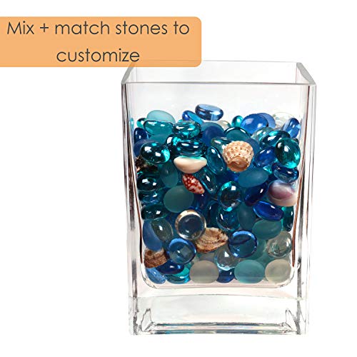 Houseables Glass Stone, Clear Marbles, Pebbles for Vases, 5 LB, 50...
