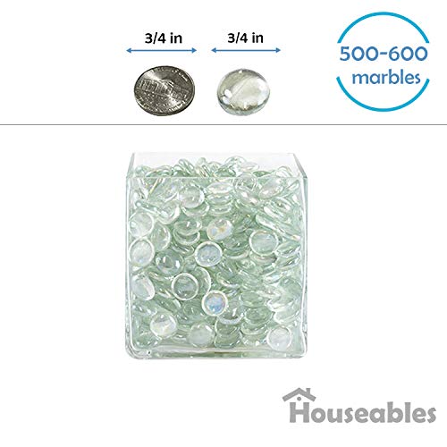 Houseables Glass Stone, Clear Marbles, Pebbles for Vases, 5 LB, 50...