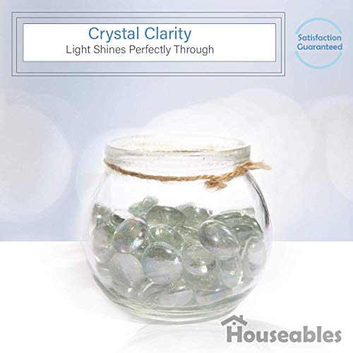 Houseables Glass Stone, Clear Marbles, Pebbles for Vases, 5 LB, 50...