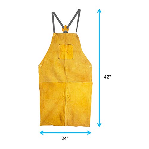 Houseables Leather Blacksmith Apron, Fire Resistant Welding/Welder...
