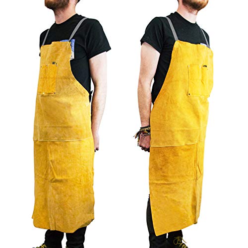 Houseables Leather Blacksmith Apron, Fire Resistant Welding/Welder...
