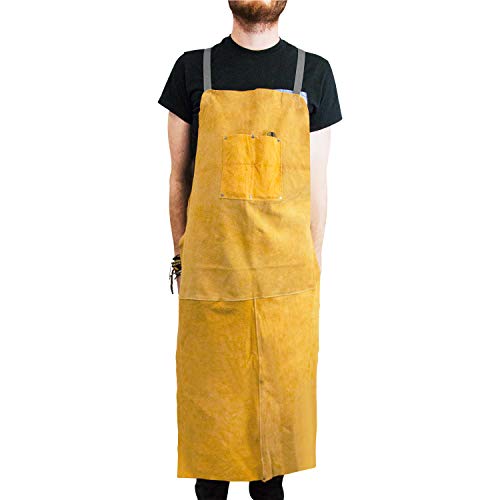 Houseables Leather Blacksmith Apron, Fire Resistant Welding/Welder...