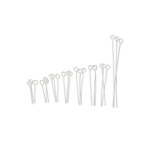 HOUSWEETY 800 PCs Mixed Silver Plated Eye Pins Findings