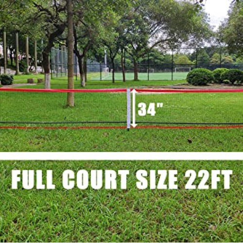 Pickleball Net with 4 Paddles and Balls for Driveway 22ft x 3ft, P...