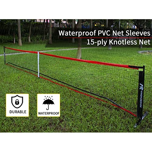 Pickleball Net with 4 Paddles and Balls for Driveway 22ft x 3ft, P...