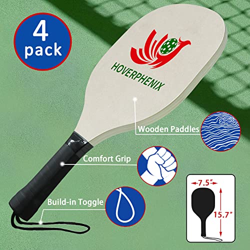 Pickleball Net with 4 Paddles and Balls for Driveway 22ft x 3ft, P...