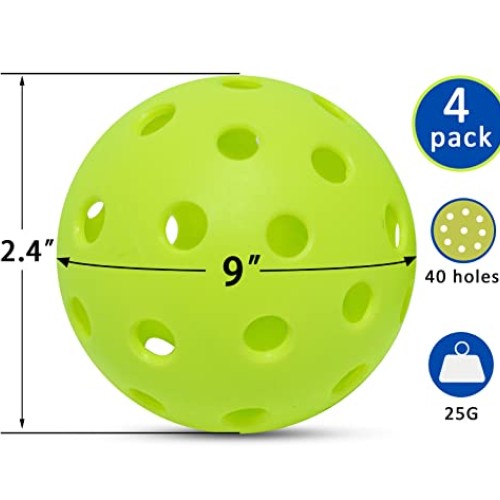 Pickleball Net with 4 Paddles and Balls for Driveway 22ft x 3ft, P...