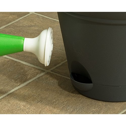6 Pack 7-in. Flat Gray Plastic Self Watering Flare Flower Pot or G...