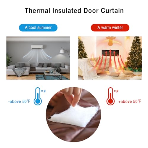 HOXHA Magnetic Thermal Inlusated Door Curtain Fits Door Size 32 × ...