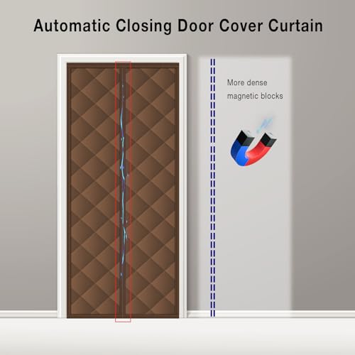 HOXHA Magnetic Thermal Inlusated Door Curtain Fits Door Size 32 × ...