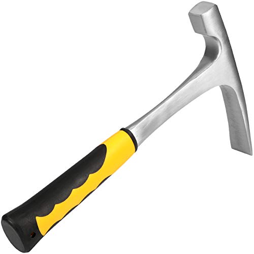 HOZEON 32 oz Brick Hammer, Flat head Rock Pick Hammer, 11.2 inch A...