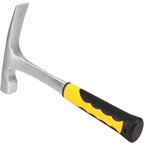 HOZEON 32 oz Brick Hammer, Flat head Rock Pick Hammer, 11.2 inch A...