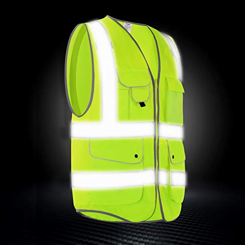 HPHST Multi-Pocket Reflective Safety Vest for Women and Men High V...