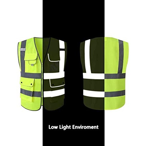 HPHST Multi-Pocket Reflective Safety Vest for Women and Men High V...