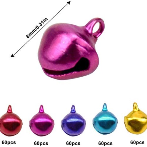 HQDeal 300PCS Colorful Jingle Bells with Storage Box, Small Bells ...