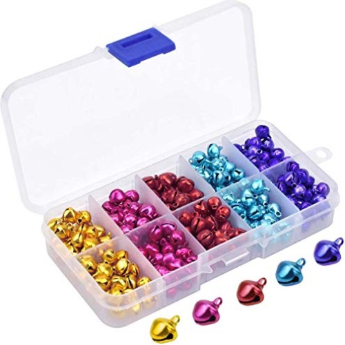 HQDeal 300PCS Colorful Jingle Bells with Storage Box, Small Bells ...