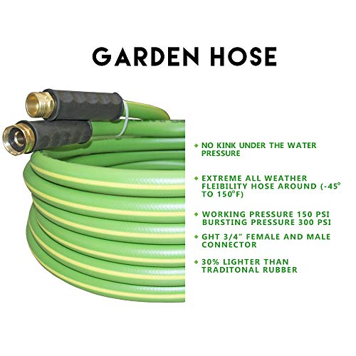 HQMPC Garden Hose 5/8IDx20 Hose Durable PVC Non Kinking Heavy Wa...