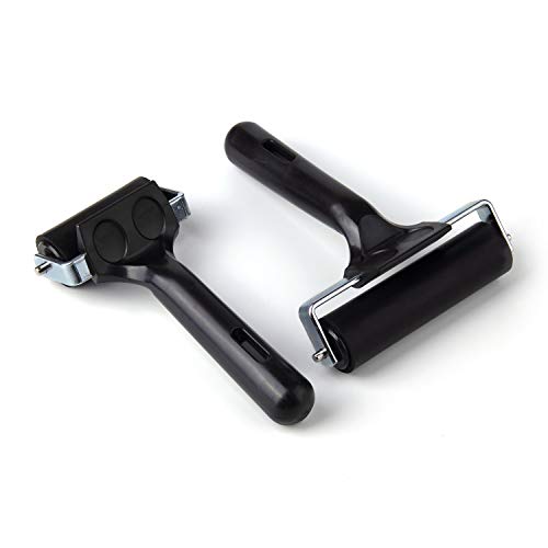 2Pcs Rubber Roller Brayer Rollers Hard Rubber 3.8 and 2.2 Inch for...