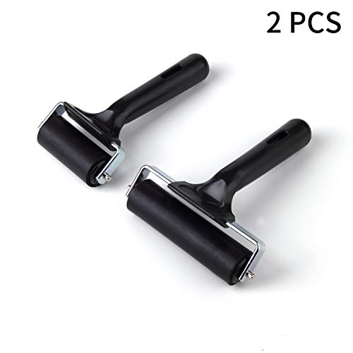 2Pcs Rubber Roller Brayer Rollers Hard Rubber 3.8 and 2.2 Inch for...