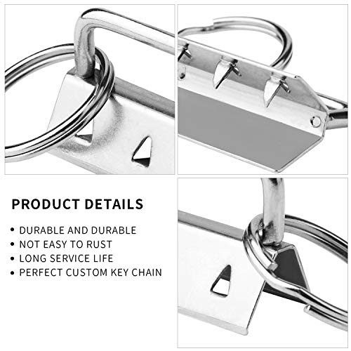50 Sets Key Fob Hardware Key Fob Keychain Wristlet with Split Ring...