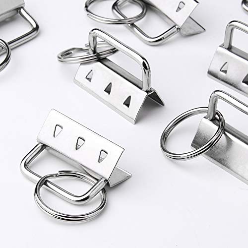 50 Sets Key Fob Hardware Key Fob Keychain Wristlet with Split Ring...