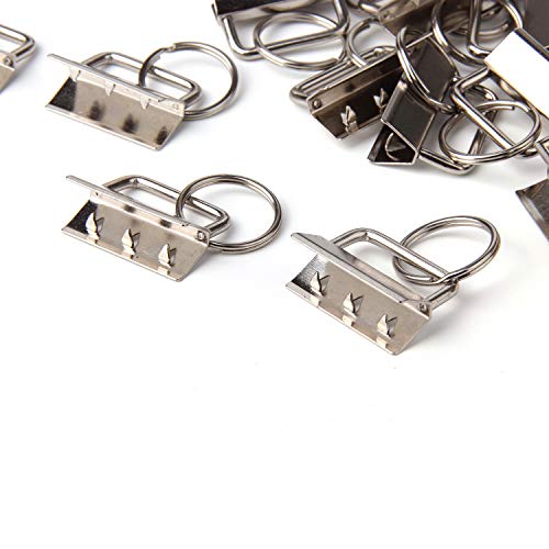 50 Sets Key Fob Hardware Key Fob Keychain Wristlet with Split Ring...