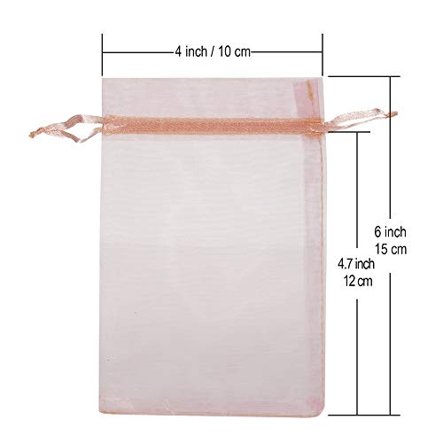 HRX Package 100pcs Blush Pink Organza Gift Bags, 4 x 6 inch Candy ...