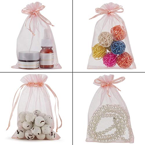 HRX Package 100pcs Blush Pink Organza Gift Bags, 4 x 6 inch Candy ...