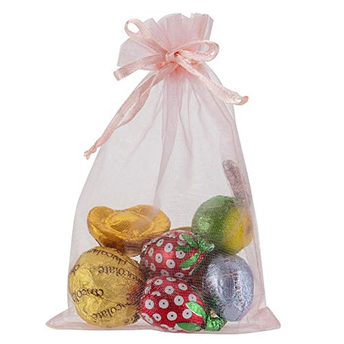 HRX Package 100pcs Blush Pink Organza Gift Bags, 4 x 6 inch Candy ...