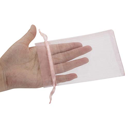 HRX Package 100pcs Blush Pink Organza Gift Bags, 4 x 6 inch Candy ...
