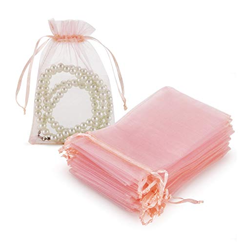 HRX Package 100pcs Blush Pink Organza Gift Bags, 4 x 6 inch Candy ...