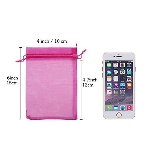 HRX Package 100pcs Multi-Colored Organza Bags,4 x 6 inches Christm...