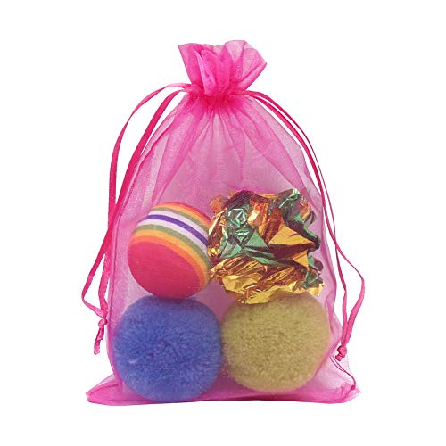 HRX Package 100pcs Multi-Colored Organza Bags,4 x 6 inches Christm...