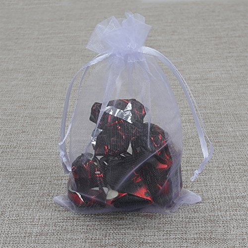 HRX Package 100pcs White Organza Bags, 4 x 6 inches Christmas Wedd...