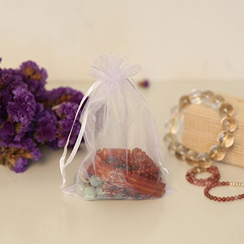 HRX Package 100pcs White Organza Bags, 4 x 6 inches Christmas Wedd...