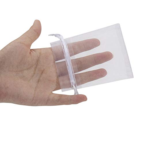 HRX Package 100pcs White Organza Jewelry Bags Drawstring 3 x 4 inc...