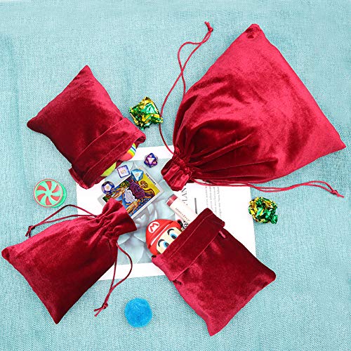 HRX Package Velvet Gift Pouches Red, Soft Velvet Drawstring Bags f...