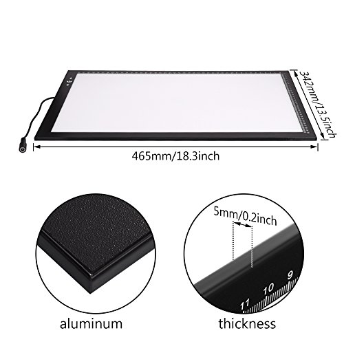 A3 Light Box Light Pad Aluminium Frame Touch Dimmer 11W Super Brig...