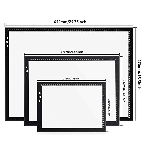 A3 Light Box Light Pad Aluminium Frame Touch Dimmer 11W Super Brig...