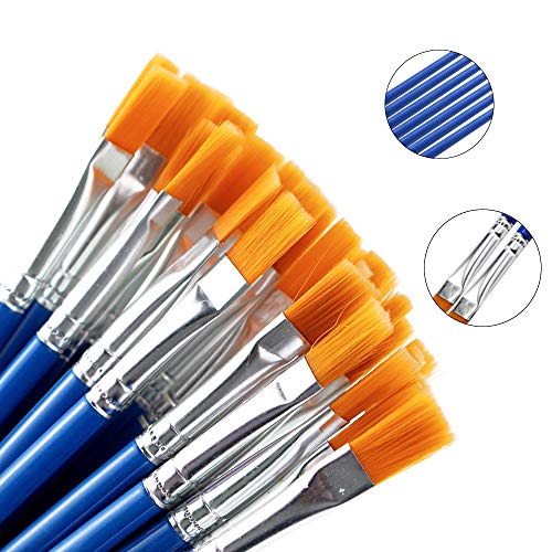 Hslife 120 Pcs Blue Handle Paint Brushes, Paint Brushes Kits Set, ...