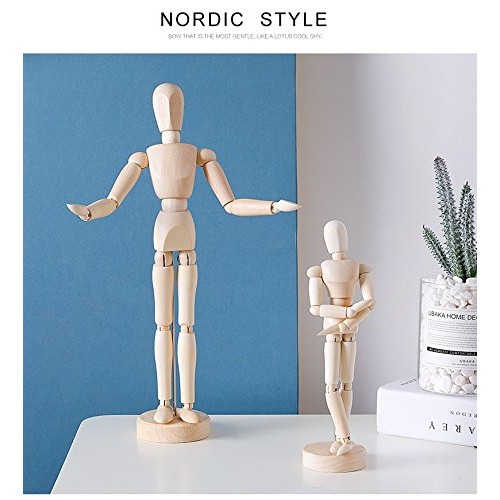 HSOMiD 12 Artists Wooden Manikin Jointed Mannequin Perfect for H...