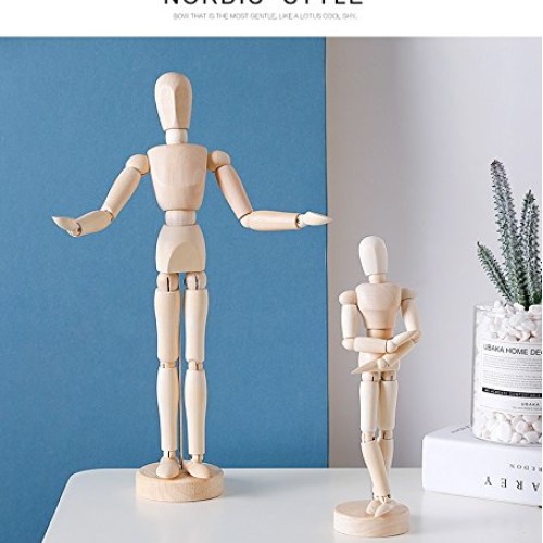 HSOMiD 12 Artists Wooden Manikin Jointed Mannequin Perfect for H...