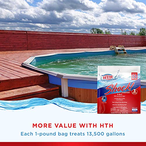 HTH 52026 Super Shock Treatment Swimming Pool Chlorine Cleaner, 1 ...