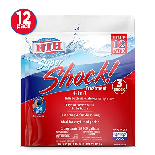 HTH 52026 Super Shock Treatment Swimming Pool Chlorine Cleaner, 1 ...
