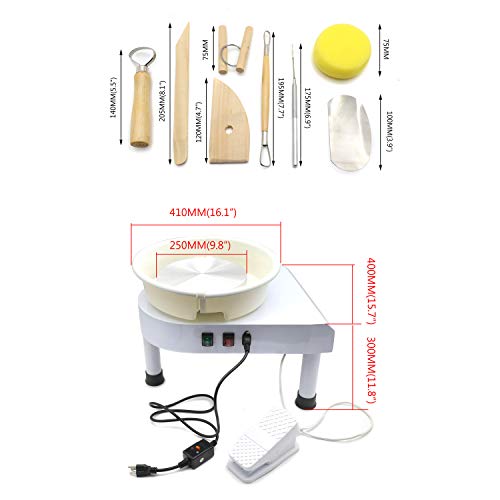 HTTMT- 25CM Triangle Electric Pottery Wheel Ceramic Machine Work C...