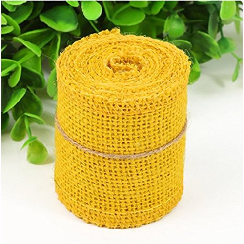 Huachnet Natural Jute Burlap Ribbon Roll Fabric for Wedding Party ...