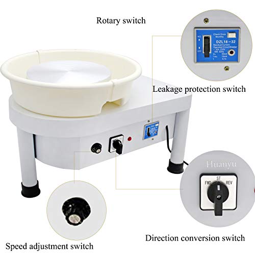 Huanyu Pottery Forming Machine 350W Pottery Wheel 25CM 9.8 Electr...