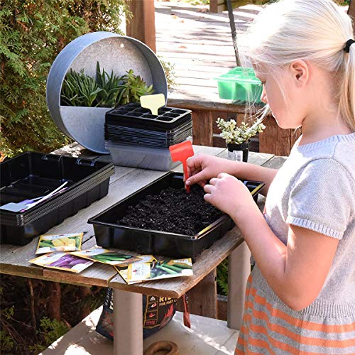 5 Pack Garden Growing Trays No Drain Holes - Plastic Plant Trays N...
